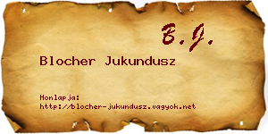 Blocher Jukundusz névjegykártya